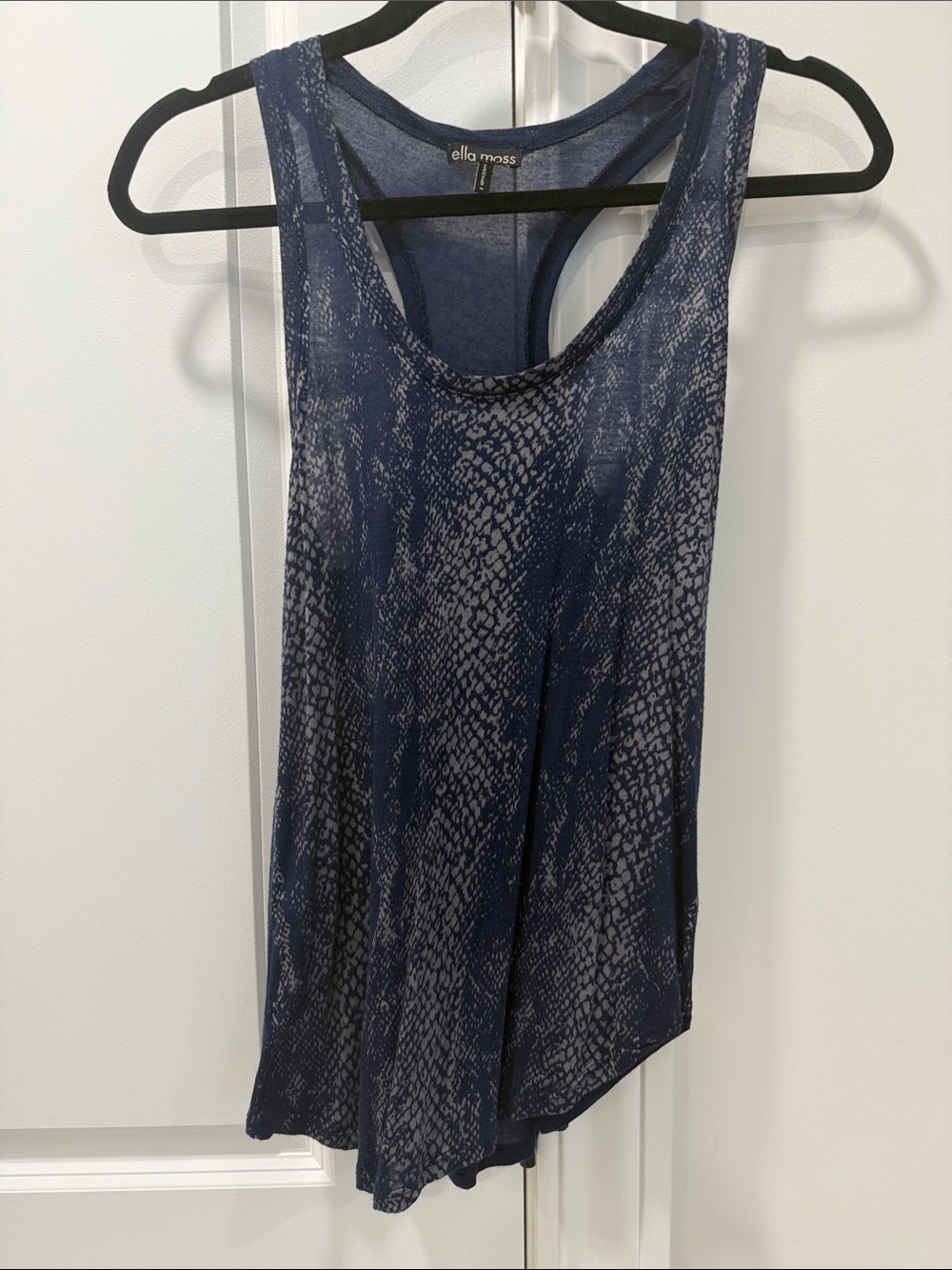 Ella Moss Navy Snake-Print Racerback Tank